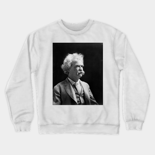 Vintage Iconic Mark Twain Black and White Crewneck Sweatshirt by pdpress